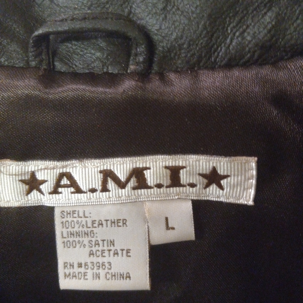 A.M.I. Women's Leather Vest Brown Full Zip Size L/40 - Picture 2 of 7